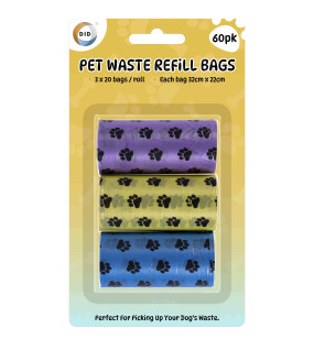 3 x 20pc Pet Waste Refill Bags  3 x 20pc Pet Waste Refill Bags
