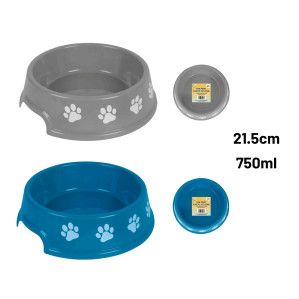 21.5cm 750ml Paw Print Plastic Pet Bowl 21.5cm 750ml Paw Print Plastic Pet Bowl