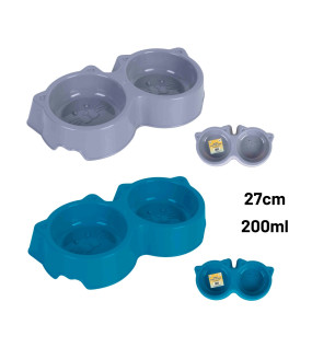 27cm 200ml Double Plastic Pet Bowl 27cm 200ml Double Plastic Pet Bowl