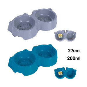 27cm 200ml Double Plastic Pet Bowl 27cm 200ml Double Plastic Pet Bowl
