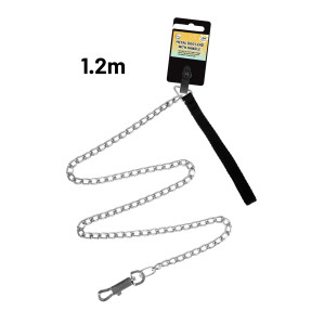 1.2m Metal Dog Lead with Handle 1.2m Metal Dog Lead with Handle