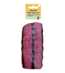 Squeaky Meat Dog Toy