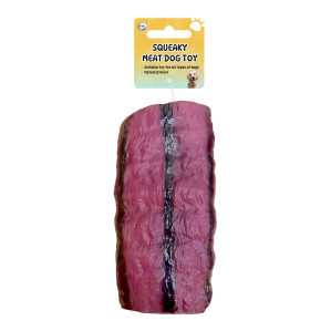 Squeaky Meat Dog Toy