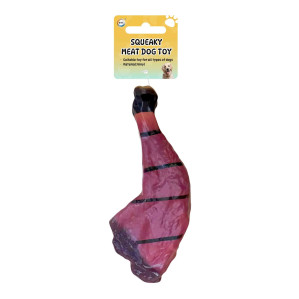 Squeaky Meat Dog Toy