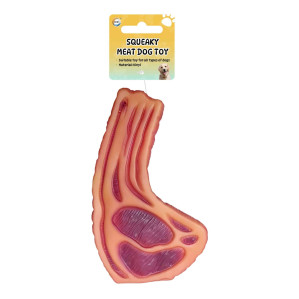 Squeaky Meat Dog Toy