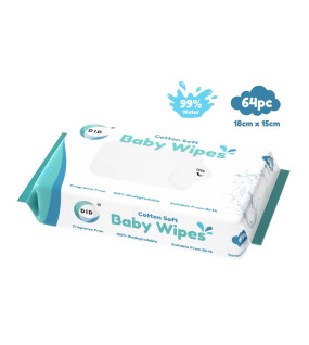 64Pk Biodegradable Baby Wipes