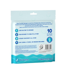 10Pk Rinse Free Bath Sponges