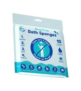 10Pk Rinse Free Bath Sponges 10Pk Rinse Free Bath Sponges