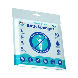 10Pk Rinse Free Bath Sponges 10Pk Rinse Free Bath Sponges