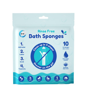 10Pk Rinse Free Bath Sponges 10Pk Rinse Free Bath Sponges