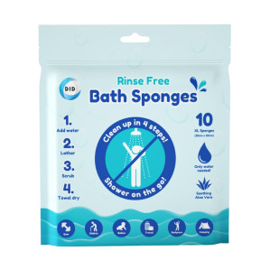 10Pk Rinse Free Bath Sponges 10Pk Rinse Free Bath Sponges