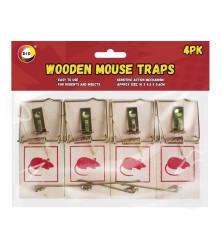 4pc Wooden Mouse Traps