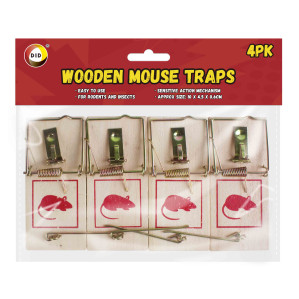 4pc Wooden Mouse Traps 4pc Wooden Mouse Traps
