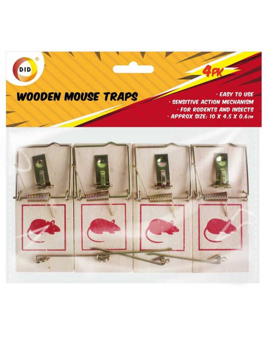 4pc Wooden Mouse Traps