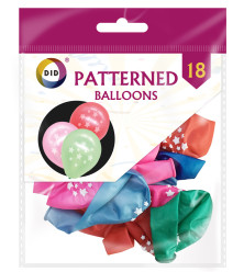 18pc Patterned Balloons