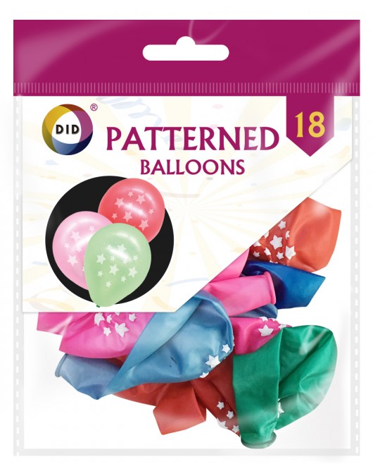 18pc Patterned Balloons