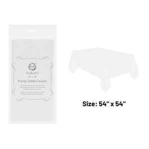 2pc 54" x 54" Table Covers - White 2pc 54" x 54" Table Covers - White