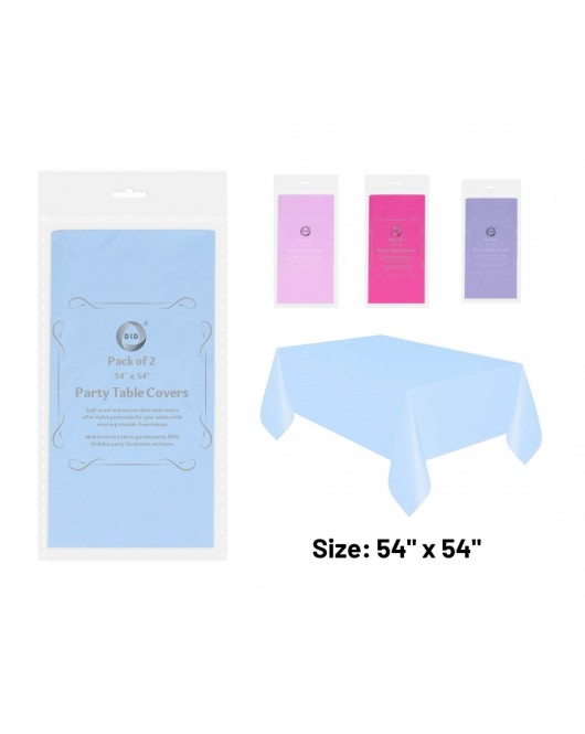 2pc 120cm x 120cm Table Covers - Assrt Colours