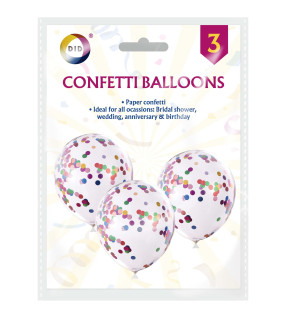 3pc Confetti Balloons 3pc Confetti Balloons