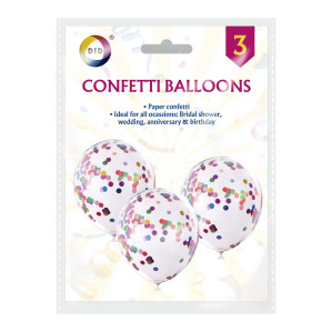 3pc Confetti Balloons 3pc Confetti Balloons