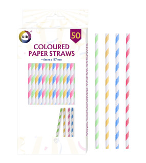 50pc Coloured Paper Straws 50pc Coloured Paper Straws