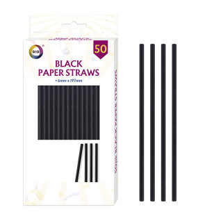 50pc Black Paper Straws 50pc Black Paper Straws