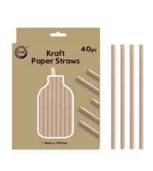 40pc Kraft Paper Straws