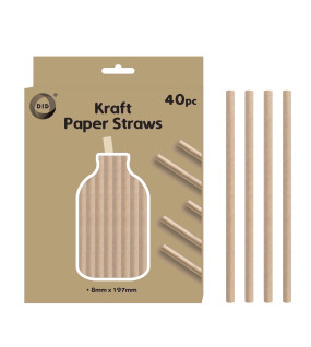 40pc Kraft Paper Straws 40pc Kraft Paper Straws