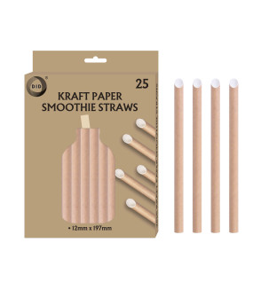 25pc Kraft Paper Smoothie Straws  25pc Kraft Paper Smoothie Straws
