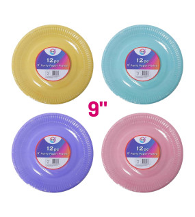 12pc 9" Party Paper Plates 12pc 9" Party Paper Plates