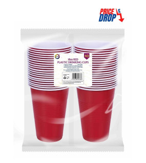40Pk 18oz Red Plastic Drinking Cups 40Pk 18oz Red Plastic Drinking Cups