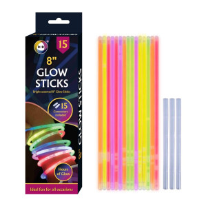 15Pk 8&quot; Glow Sticks