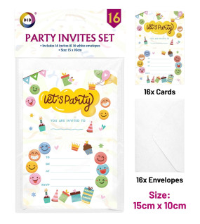 16Pk Party Invites Set