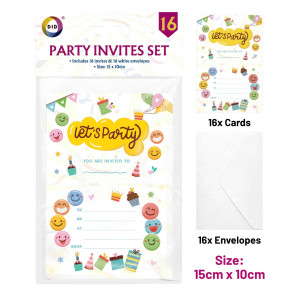 16Pk Party Invites Set