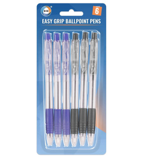 6pc Easy Grip Ball Point Pens  6pc Easy Grip Ball Point Pens