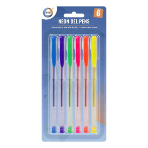 6pc Neon Gel Pens