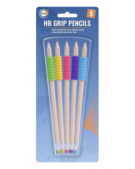 5Pk Hb Grip Pencils