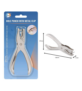Hole Punch with Metal Clip