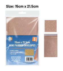 5Pk 15cm x 21.5cm Mini Padded Envelopes
