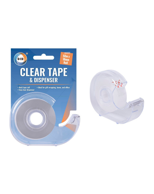50m x 18mm Clear Tape & Dispenser