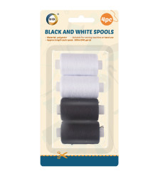 4pc Black and White Spools