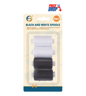 4pc Black and White Spools 4pc Black and White Spools