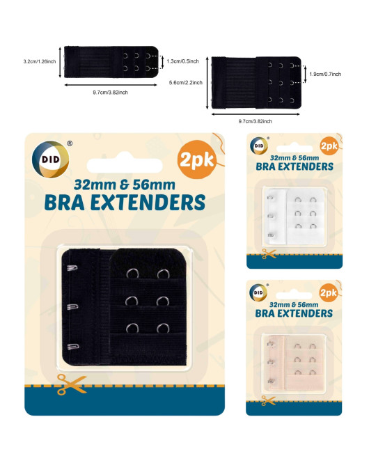 2Pk 32mm & 56mm Bra Extenders
