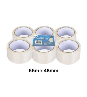 6pc 66m x 48mm Clear Packaging Tape 6pc 66m x 48mm Clear Packaging Tape
