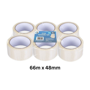 6pc 66m x 48mm Clear Packaging Tape 6pc 66m x 48mm Clear Packaging Tape
