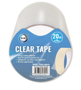 4pc 20m x 24mm Clear Tape 4pc 20m x 24mm Clear Tape