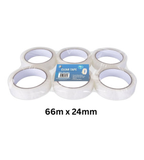 6pc 66m x 24mm Clear Tape 6pc 66m x 24mm Clear Tape