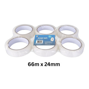 6pc 66m x 24mm Clear Tape 6pc 66m x 24mm Clear Tape