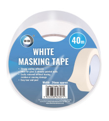 40m x 24mm White Masking Tape