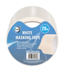 20m x 48mm White Masking Tape